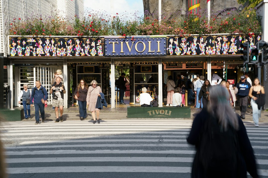 Visitors queuing at the entrance gate of Tivoli Gardens